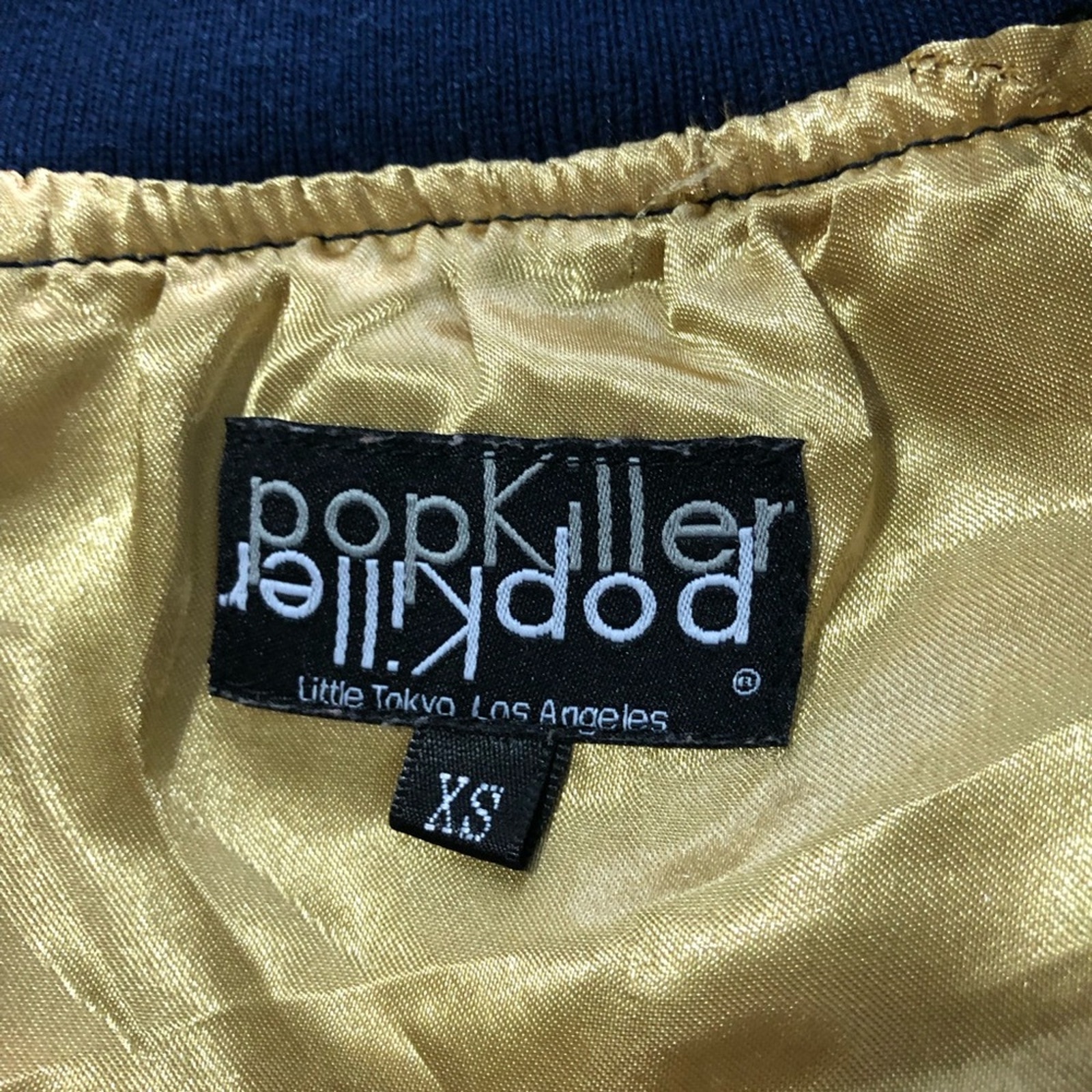 Popkiller Satin Bomber Japanese Souvenir Jacket Embroidered Eagles Usa Womens Xs — image 3 of 8